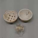 Handmade Travertine Stone Incense Resin Burner Holder  Natural Stone Incense Burner with Brass Insert for Home Decor & Relaxation (Light Beige)