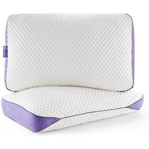 HOMELAB Adjustable Shredded Memory Foam Pillows Queen Size, Cooling Bed Pillows for Sleeping with Removable Cover, Medium Pillows for Side Stomach & Back Sleepers, 20"x28" 1 Pack