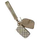 Local Girl Dual Wristlet in Khaki Checker