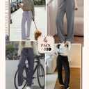 4 Pack Women's Lounge Pants Wide Leg Loose Casual Yoga Pants Elastic Waist Drawstring Sweatpants with Pockets (Large, Black, Dark Heather Gray, Light Heather Grey, Light Gray)