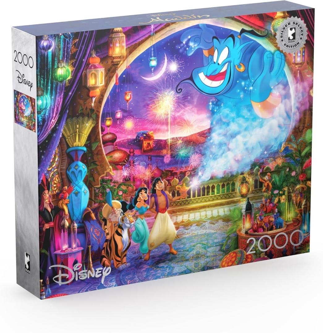 Buffalo Games - Silver Select - Disney - Aladdin - 2000 Piece Jigsaw Puzzle for Adults -Challenging Puzzle Perfect for Game Nights - Finished Size is 38.50 x 26.50