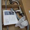 Moen Ronan Spot Resist Brushed Nickel One-Handle Single Hole Modern Bathroom Sink Faucet with Optional Deckplate and Spring Loaded Drain Assembly, 84021SRN