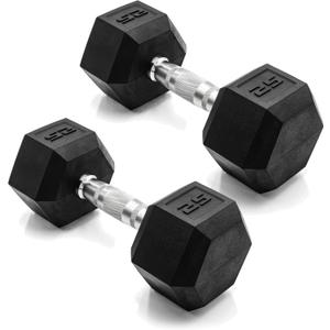 CAP Barbell Coated Dumbbell Weight  25 LBS Pair Set
