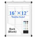 Pack of 2, LUCYCAZ Magnetic Dry Erase Board for Wall, 16" x 12" Double-Sided Whiteboard, Sliver Aluminum Frame Weekly Calendar Small White Board for Office, Home, Kitchen
