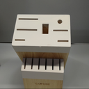 CAROTE 14 Pieces Knife Set with Block, Forged, High Carbon Stainless Steel Sharp Blade Block Knife Set, Dishwasher Safe Cutlery, Cream