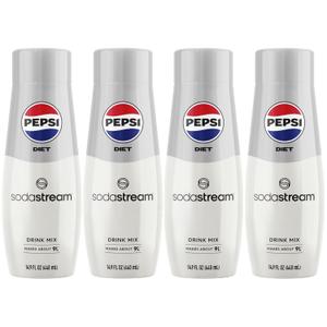 SodaStream - Diet Pepsi Beverage Mix Diet Flavor for SodaStream Turns 9.5 Gallons of Sparkling Water into Diet Pepsi Light, Crisp and Refreshing with Zero Calories 14.9 Fl Oz, Pack of 4, Expiry date: 12/06/2025