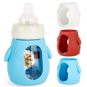 3 Pack Silicone Sleeves for Mam Baby Bottles 6oz,Anti Breakage Baby Bottle Holder Compatible with MAM Glass Baby Bottle.