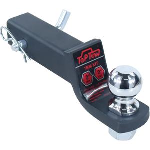 TOPTOW Trailer Hitch Ball Mount Kit with 2 inch Trailer Ball and 5/8 inch Hitch Pin, 2 inch Drop, Fits 2 inch Hitch Receiver, Matte Black