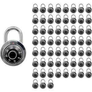 Combination Locker Lock, 60 Pack, Digital Combination Padlock for Toolbox, School and Gym Locker, Employee and Case, Black
