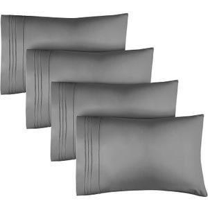 CGK Linens Pillow Case 4 Pack Gray 20x30 In