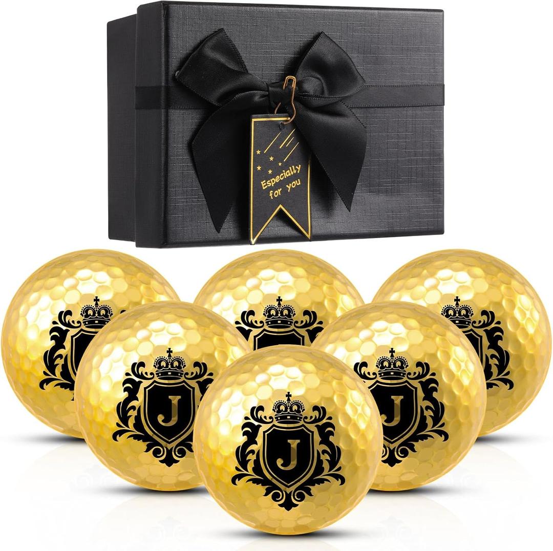 VioraWhite 6 Pack Father's Day Golf Gifts for Men Personalized Funny Novelty Gold Balls Cool Accessories for Golfers Birthday Christmas Lovers