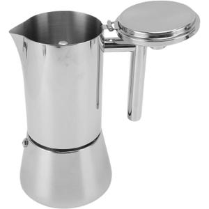 JTLB Stovetop Coffee Maker 6 Cups 304 Stainless Steel Induction Italian Coffee Pot for Home Party Gathering
