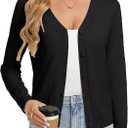 GRACE KARIN Womens Lightweight Cardigan Sweaters Trendy Button Up V-Neck Knit Cardigans Shrug Spring Fashion Clothes (Black, L)