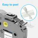 Label Maker Tape 12mm 0.47 White Replacement for Brother TZ TZe-231, Laminated Black on White Labels Refill Compatible with P Touch PT-D210 D220 H110 D200 D400 6 Pack