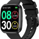 Smart Watches for Men/Women, 1.75" Bluetooth Call, AI Voice Smartwatch, 24/7 Heart Rate Monitor, Blood Pressure/SpO2/Sleep Tracker, IP68 Waterproof, 100+ Sports Fitness Tracker for Android iOS Black