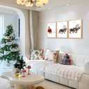 2 x LANCHI95 3 Pcs 8x10in Christmas Wall Art Prints, Santa Claus Reindeer With Sleigh, Large Aesthetic Christmas Art Poster Decorative Poster Room Decor For Living Room Bathroom (UNFRAMED)