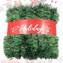 Green Garland Christmas Decors,49FT Xams Greenery Non-Lit Soft Twist Garland Decor for Tree Stairs Railing Front Door Mantle Fireplace Indoor Outdoor Holiday Home