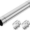 LCGP 2.5 Inch Straight Exhaust Pipe, 2.5" Stainless Steel Straight Muffler Replacement Pipe, 17.3" Length Mandrel Exhaust Tube with Two Lap Joint Band Clamps(New Version)