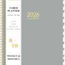 Planner 2026 - Planner/Calendar 2026, JAN 2026 - DEC 2026, 2026 Planner Weekly and Monthly with Tabs, 8" x 10" - Grey