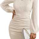 MITILLY Women 2025 Summer Halter Neck Bodycon Backless Mini Dresses Formal Wedding Guest Cocktail Short Dress X-Large Apricot