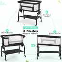 Cowiewie Bassinet Bedside Sleeper, Lightweight Portable Crib, Black