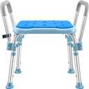Bath Chair Bench with Arms, Medical Shower Bench Bath Stool Safety Seat for Elderly, Adults, Disabled, Blue Shower Stools (1 Count (Pack of 1))