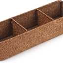 Seagrass Storage Basket 3 Sections Woven Shelf Baskets with Compartment (Natural, 14.6inch x 4.7inch x 3.1 inch)