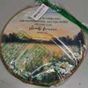 cvjutf Christian Daisy Flower Wall Art Decor Framed, Bible Isaiah 40:8 Wildflower Round Wall Decor, Daisy Religious Canvas Prints Art for Bathroom Bedroom Living Room, 10x10 Inch