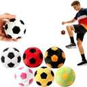 6 Pack Soccer Footbag Balls Soft Plush Fleece Juggling Bags for Adults & Kids Durable 32-Panel Spiral Design Ideal for Foot Coordination, Outdoor Play, Party Favors & Stress Relief.
