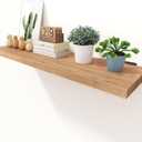 WOPITMER Solid Oak Floating Shelves - 36" Wide X 10" Deep, Heavy Duty Floating Shelf with Brackets, Rustic Wood Shelves for Home Decor