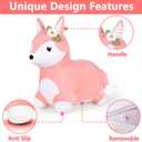 iPlay, iLearn Bouncy Pals Hopping Fox Horse, Toddler Girl Inflatable Bouncing Animal Hopper Toy, Outdoor Indoor Plush Ride on Bouncer, Baby Birthday Gift 18 Month 2 3 4 Year Old Kid - Fox