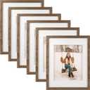 TOFOREVO 11x14 Picture Frames Set of 6 Rustic Wood Grain Photo Frame for Gallery Wall Mounting