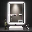 24X32 LED Bathroom Mirror with Lights, Anti-Fog, Dimmable, Backlit + Front Lit, Lighted Bathroom Vanity Mirror for Wall, Memory Function, Tempered Glass, Shatter-Proof, ETL Listed