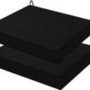 Outdoor Chair Cushions Set of 2, 18.5 x 16 Inch Patio Chair Cushions for Outdoor Furniture, Water Resistant, Non-Slip Ties(Black), 18.5x16x3|2 Pack