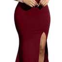 YMDUCH Women's Sexy Sleeveless One Shoulder Ruffle High Split Party Evening Long Formal Dress, Size Medium