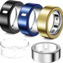 5 Pack Ring Cover Compatible with Oura Ring Gen 4/Oura Ring Gen 3 Horizon/Heritage, Abrasion-Resistant TPU Case for Oura Ring Protector Accessories for Oura Size 9 (Clear+Black+Silver+Gold+Blue)