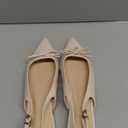 Coutgo Womens Slingback Flats Bow Slip on Dress Shoes Buckle Comfortable Ballet Flats Pointed Toe Flat Party Work Shoes, size 6.5