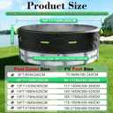10Ft Round Pool Cover for Above Ground Pools, Safety Solar Pool Covers with Reflective Strips, Rope and Luminous Nails, Upgraded Thicker Oxford, PU Tarp Snug, UV Protected, Windproof, Tear Resistant