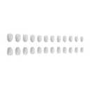 White Press on Nails Short Almond Sparkly Fake Nails False Nails with Glitter Designs Natural Nails Reusable Solid Colour Glossy Glue on Nails Acrylic Nails for Women Girls 24Pcs