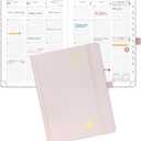 POPRUN 2026-2027 Academic Planner, 6.5" x 8.75", Weekly and Monthly Calendar, July 2026 to June 2027, Hardcover Appointment Book with Verital Layout, Hourly Time Slots, Monthly Tabs - Light Pink