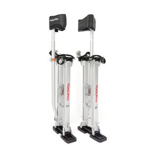 ToolPro Professional Grade Adjustable Drywall Stilts - for Drywall Installation, Painting, and More. Soft Strap Bands to Reduce Soreness and Smoother use (24-40 in., Aluminum)