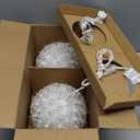 Brightown Outdoor Christmas Decorations-Starlight Sphere, Replaceable Bulbs with Add-On Plug, Lighted Sphere Balls for Trees Party Wedding Patio Indoor Decorations 6in-2pc 100 LED(Warm White)