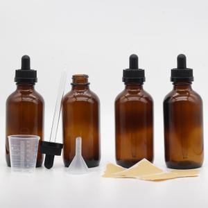 4 pack,amber glass dropper bottles 4 oz,120 ml dark empty tincture bottles with dropper,alcohol,hair oil bottle applicator,essentia,eye,droppers for oils,medicine,pipette,drip drop,travel Amber