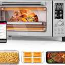 Nuwave Bravo Air Fryer Toaster Smart Oven, 10-in-1 Countertop Convection, 1800 Watts, 21-Qt Capacity, 50-450F Temp Controls, Top and Bottom Heater Adjustments 0%-100%, PFAS Free, Stainless Steel