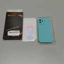 Designed for iPhone 12 Case with Screen Protector - Upgraded Camera Protection - Wireless Charging Compatible - Silicone Protective Phone Case 6.1" for Men Women Girls - Ice Teal