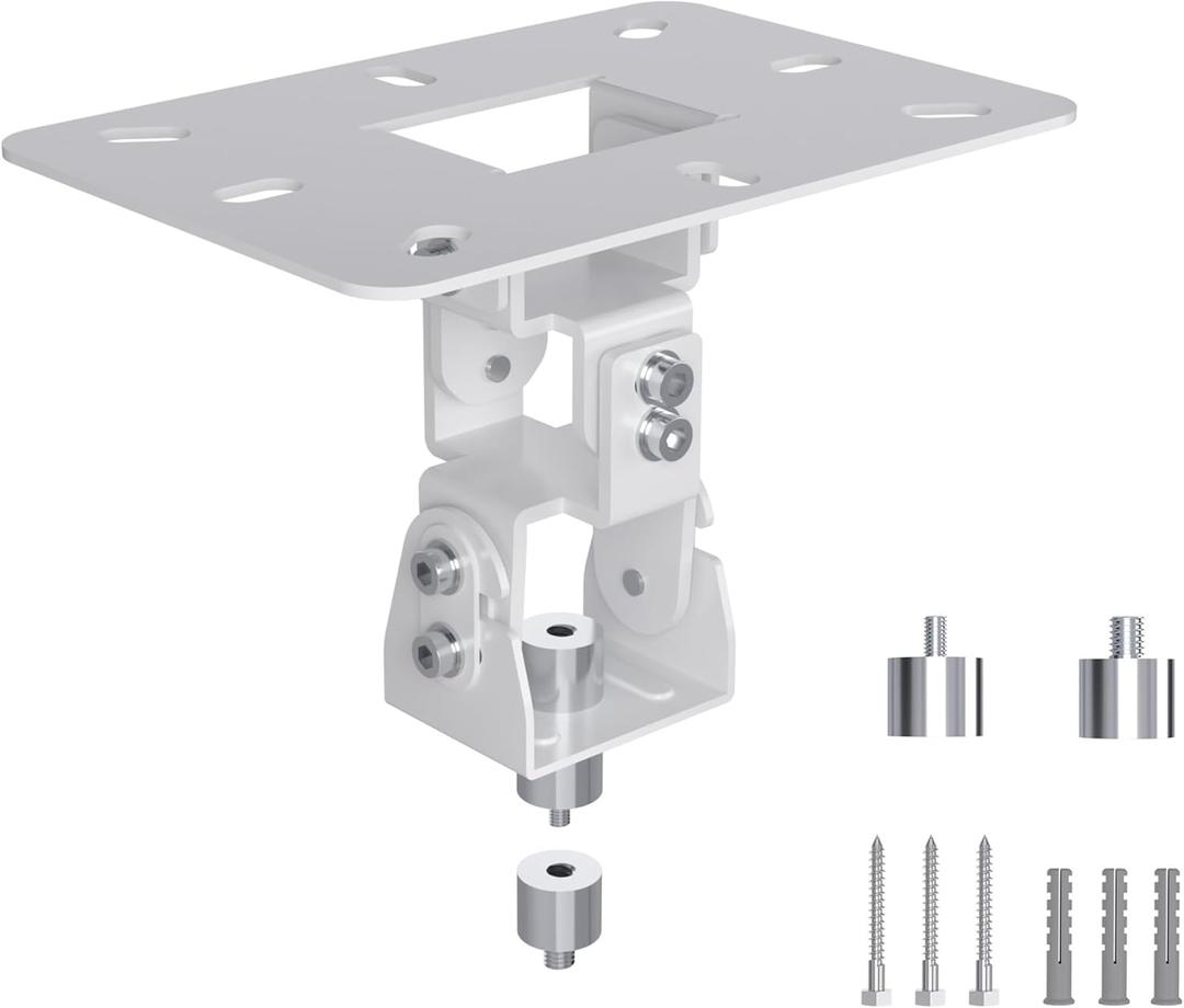 Mini Projector Ceiling Mount Stand Adjustable Wall Mount Hanger Bracket for Mini Projector with 2 Free Adapters, White PR14MINIW