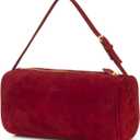 Premium Suede Leather Crossbody Purses for Women, Small Shoulder Bag with Adjustable Strap and Crossbody Hobo Bag (Red)