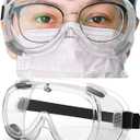 Safety Goggles Medical Goggles Fit Over Eyeglasses Anti-Fog Safety Glasses Clear Lab Goggles chemistry Protective Eyewear ANSI Z87.1