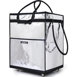 HOMESPON Rolling Tote Bag with Wheels, Heavy-Duty Waterproof Foldable Cart