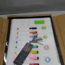 Dry Erase Calendar for Wall, 17x13 Inches Calendar Whiteboard for Wall, Small Magnetic White Board Corkboard with Wood Framed, Hanging Dry Erase Board for Kitchen Home Office School Planner (Black)